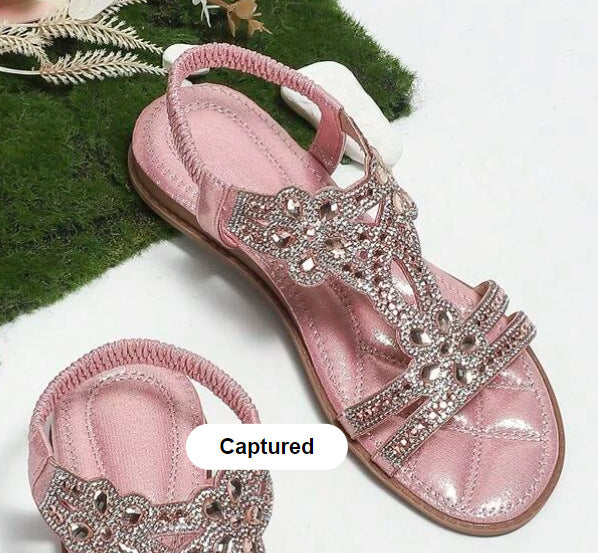 Keile-Sandalen mit Blumen-Design – Bild 3 | LuxeStyle