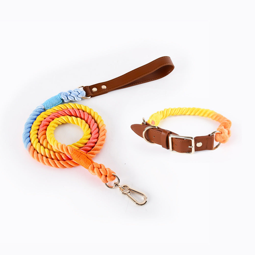 Halsband-Set mit Baumwollseil und Leder – Bild 2 | LuxeStyle