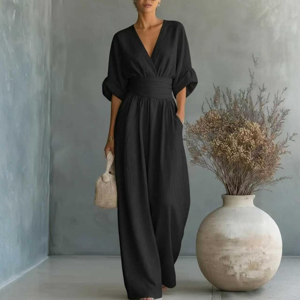 Eleganter Jumpsuit mit V-Ausschnitt