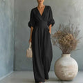 Eleganter Jumpsuit mit V-Ausschnitt
