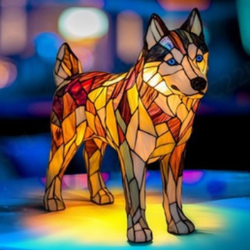 Bunte Hunde- und Katzenlampen aus Kunstharz