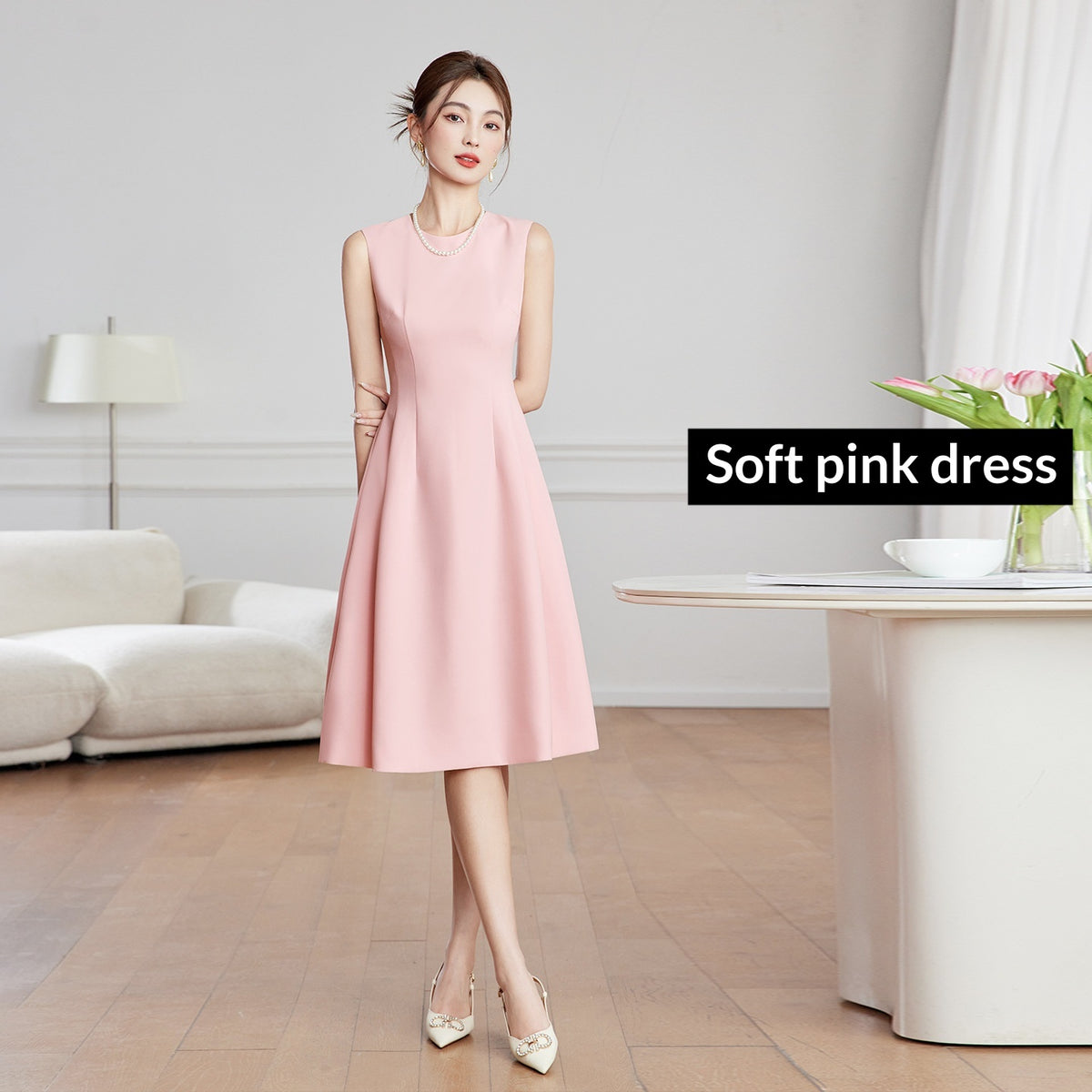 Elegantes ärmelloses Midikleid für Damen – Bild 4 | LuxeStyle