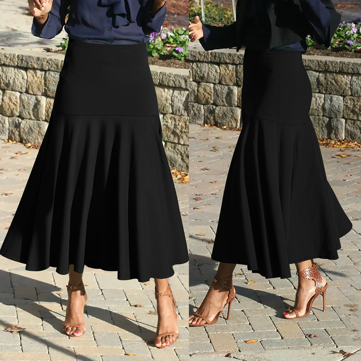 Elegante A-Linien-Rock in Schwarz