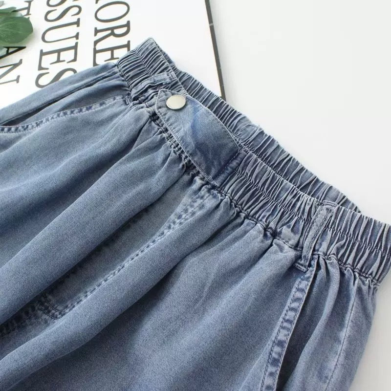 Cropped Harem-Hosen mit Stickerei