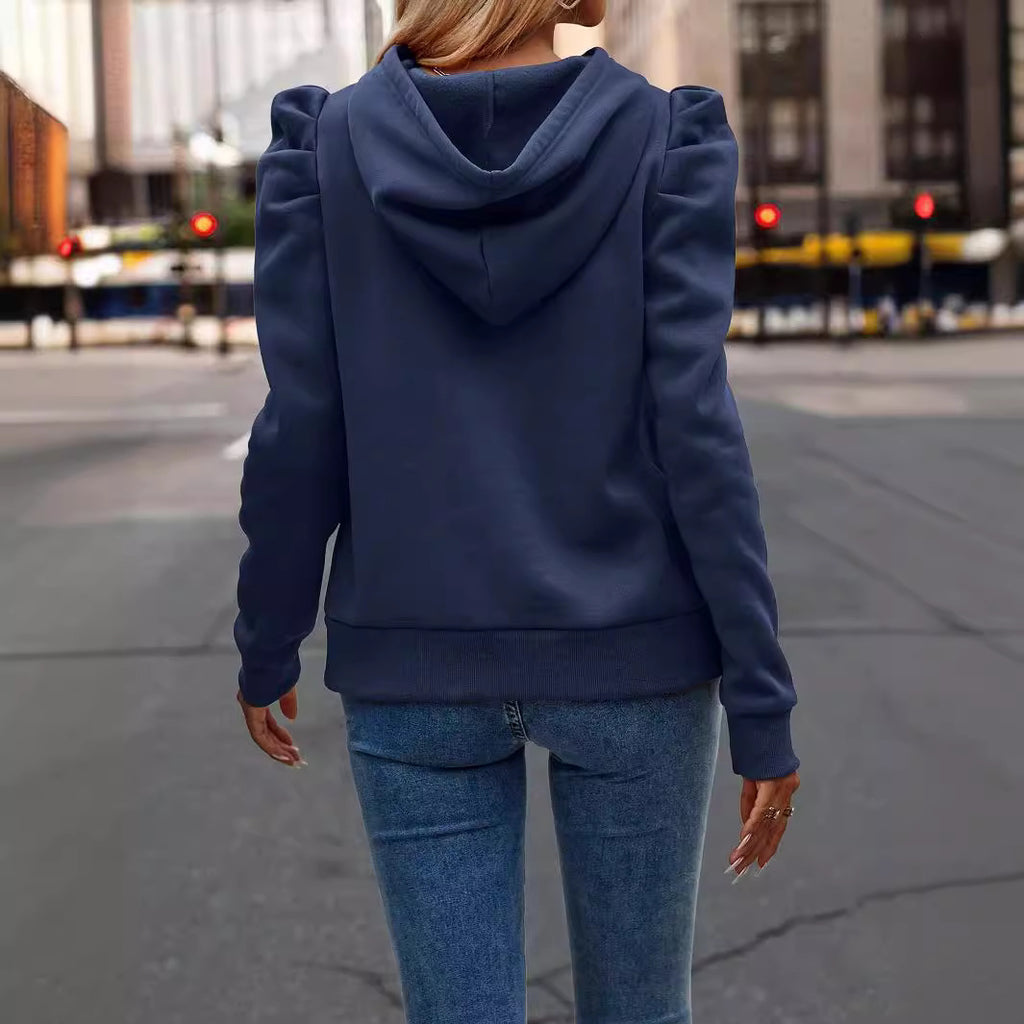 Kapuzenpullover mit Reverskragen für Damen