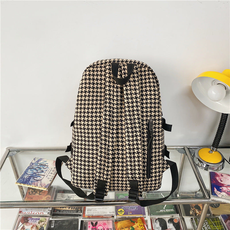 Grosser Strick-Houndstooth-Rucksack mit Anti-Diebstahl – Bild 8 | LuxeStyle