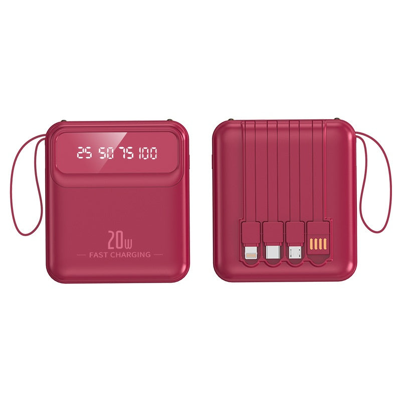 Mini Powerbank mit 4 Ladekabeln