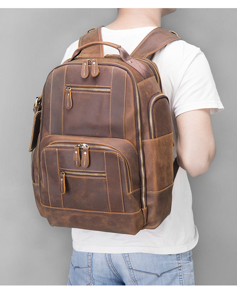 Retro-Rucksack aus Crazy Horse Leder – Bild 3 | LuxeStyle