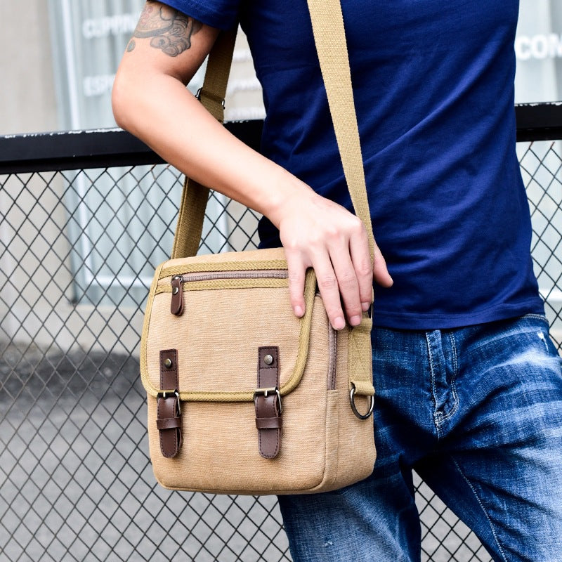 Canvas-Schultertasche in Braun, Khaki oder Schwarz – Bild 6 | LuxeStyle