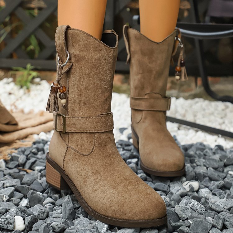 Dünne Martin-Boots mit Suede