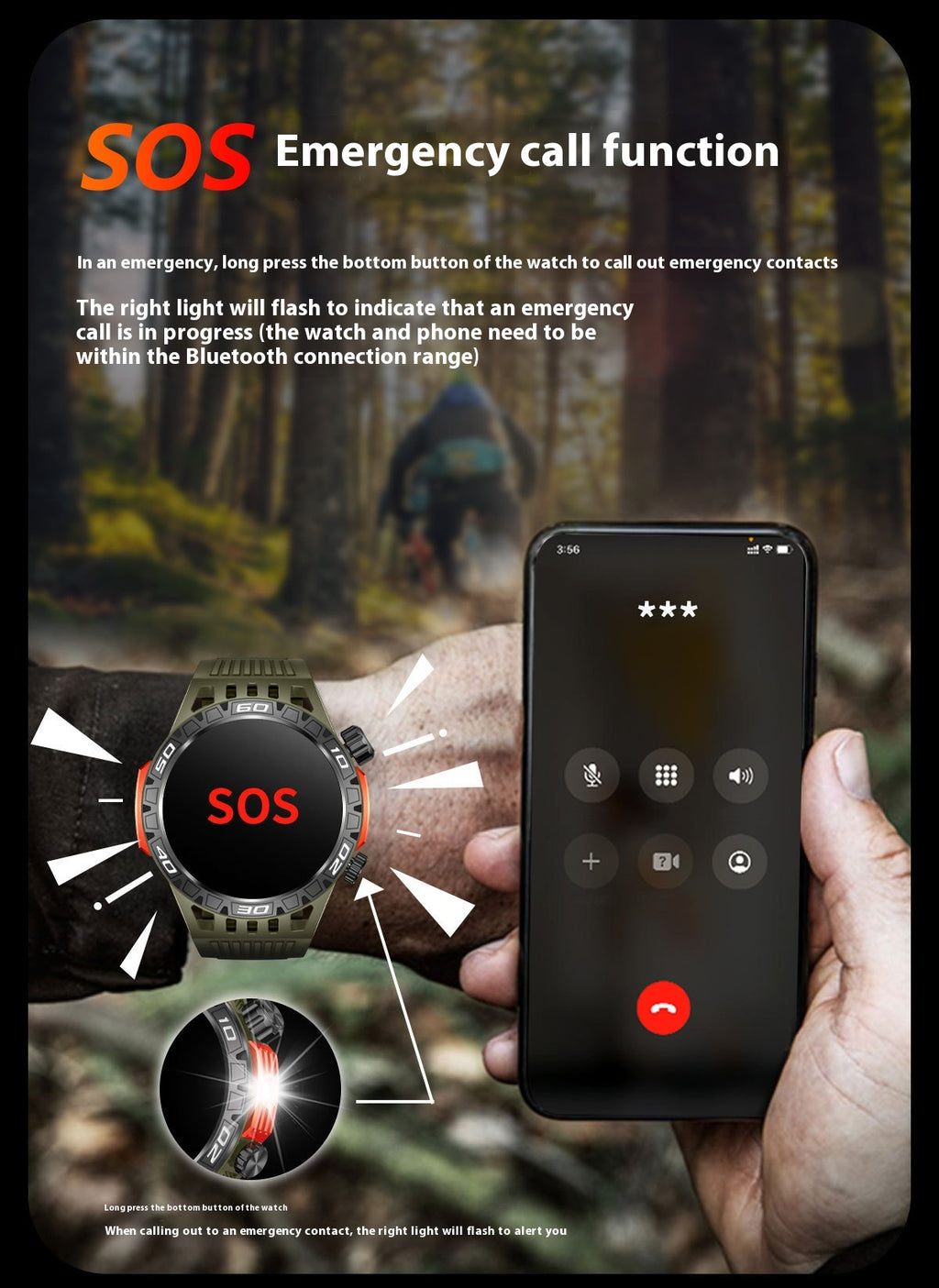 Outdoor Smartwatch mit Kompass & Herzfrequenz | LuxeStyle