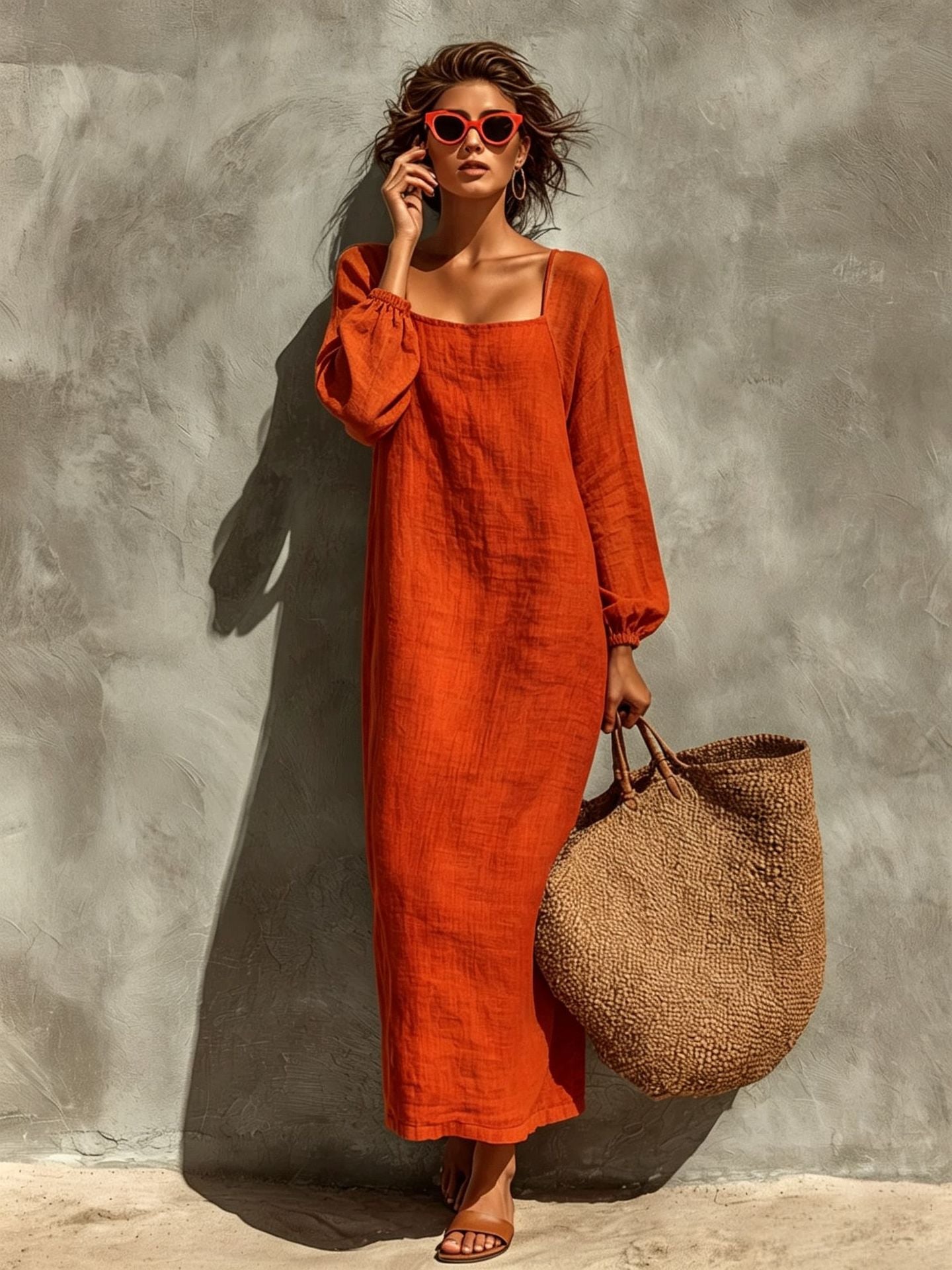 Elegantes Vintage-Kleid mit langen Ärmeln