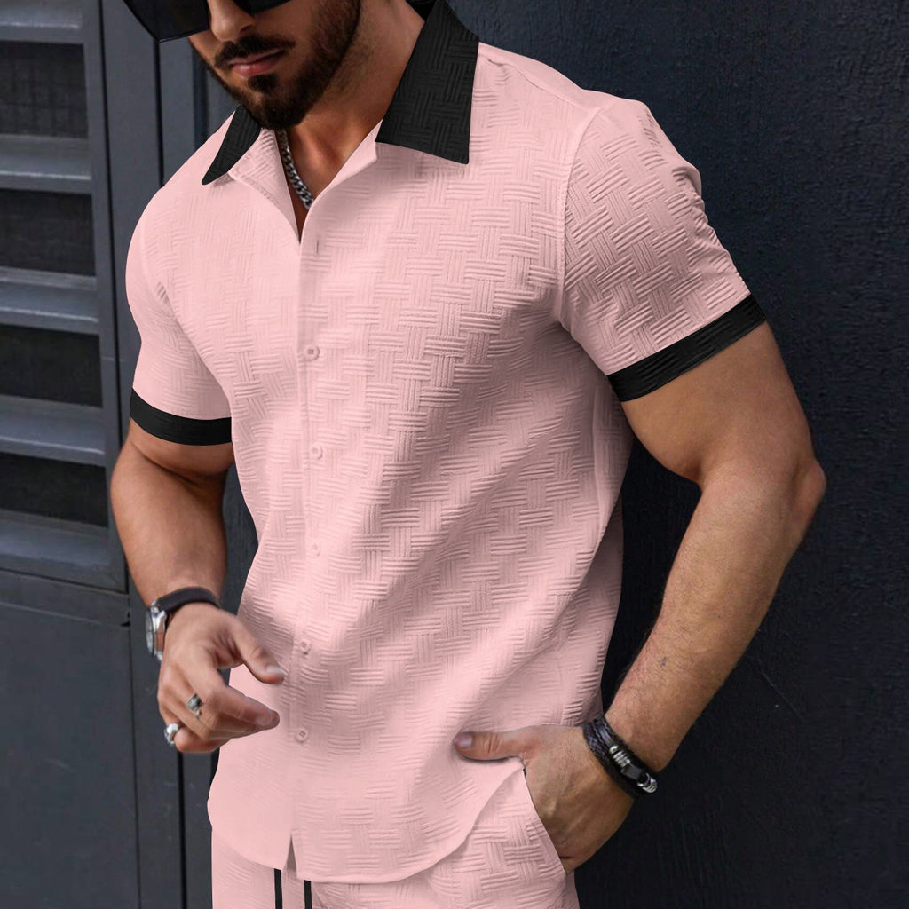 Jacquard Color-Block Hemd für Herren – Bild 7 | LuxeStyle