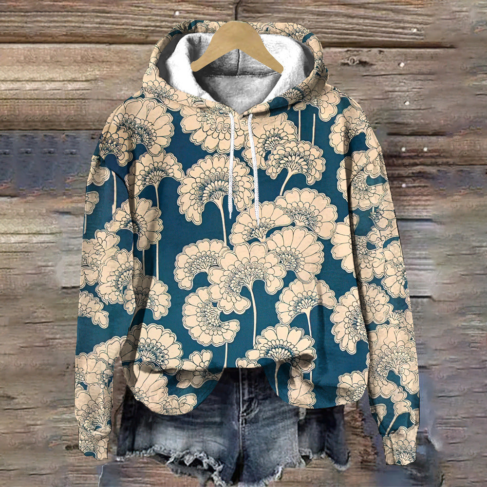 Eleganter Blumen-Hoodie für Damen