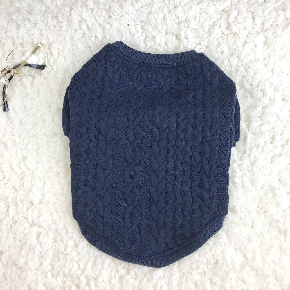 Wollpullover für Hund – blau, Grösse M | LuxeStyle