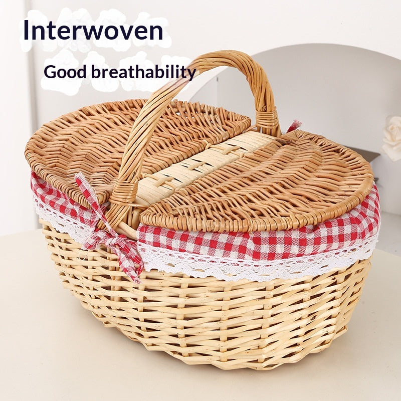 Handgeflochtener Picknickkorb aus Weide – Bild 12 | LuxeStyle