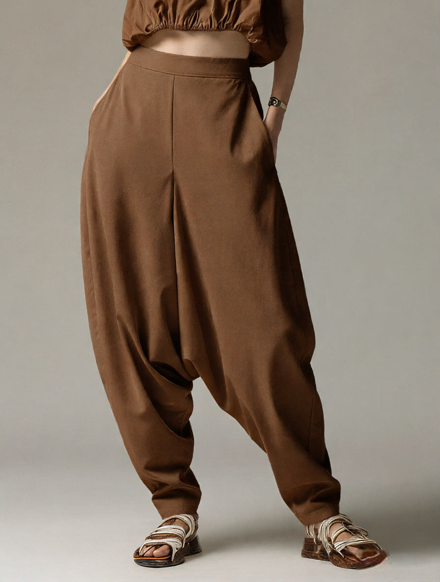 High-Waist Relaxed Fit Hose mit weitem Bein