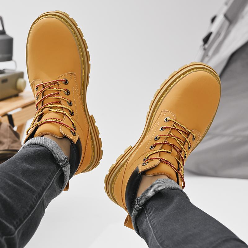 Einfache Casual Übergrössen Leder Martin Boots – Bild 5 | LuxeStyle