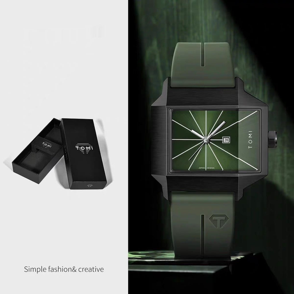 Elegante Quarzuhr mit Silikonarmband