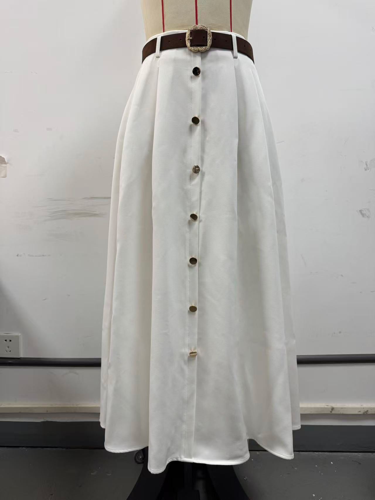 Eleganter A-Linien-Maxirock in Weiss