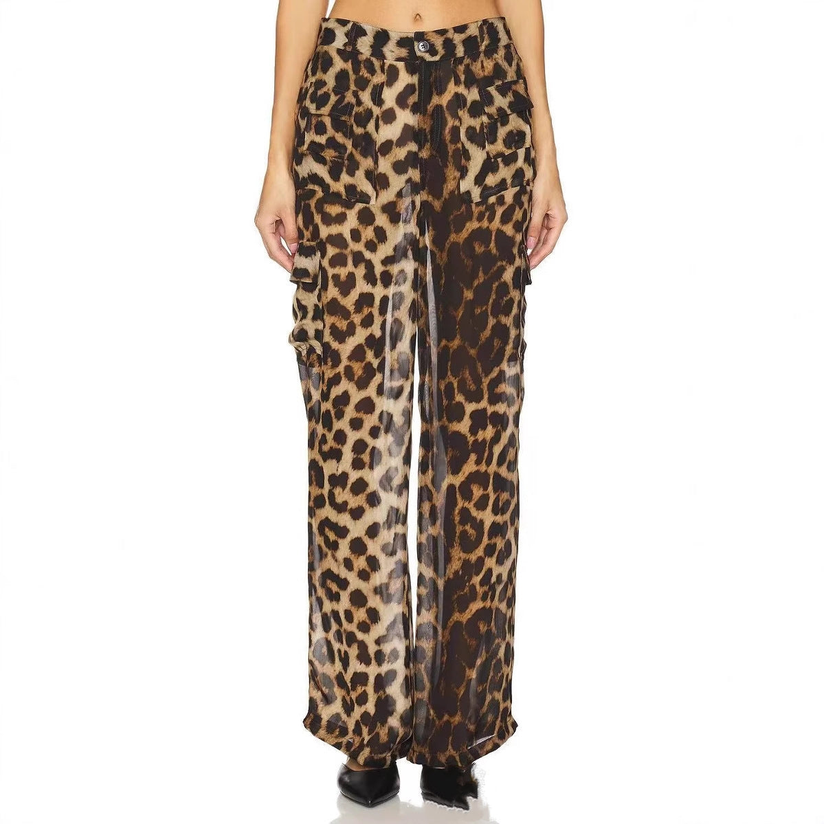 Leopardenmuster Chiffon Hose – Ansicht 4