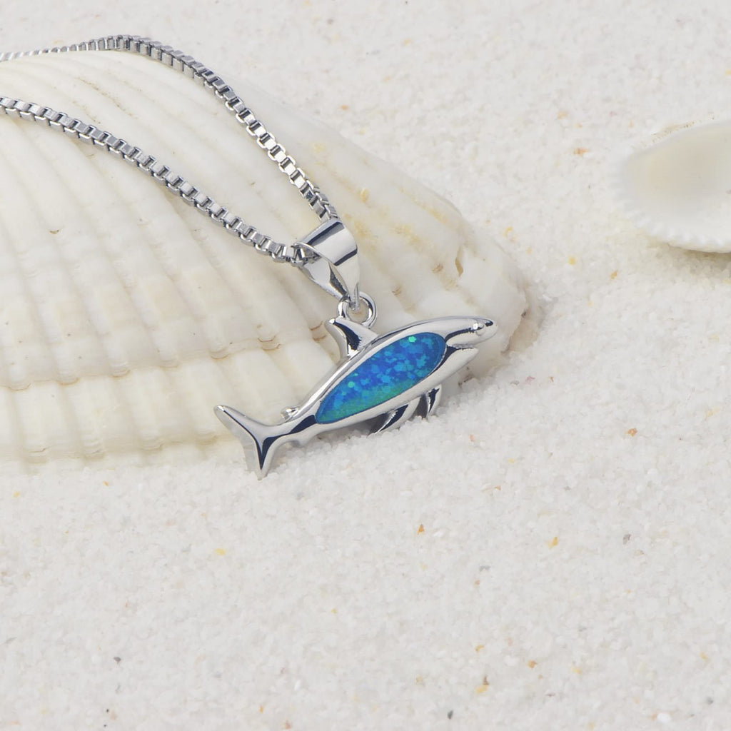 Little Shark Halskette mit Saphirblauem Anhänger