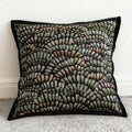 Retro Kissenbezug mit botanischem Jacquard-Muster