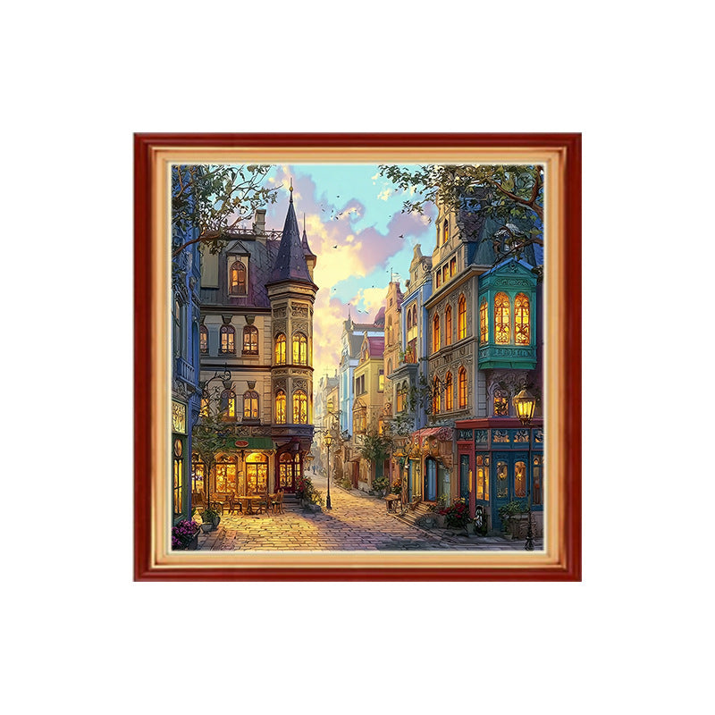 DIY Kreuzstich Landschaft Cartoon 40x40 cm