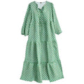 Langes Kleid mit Blumenmuster und Puffärmeln