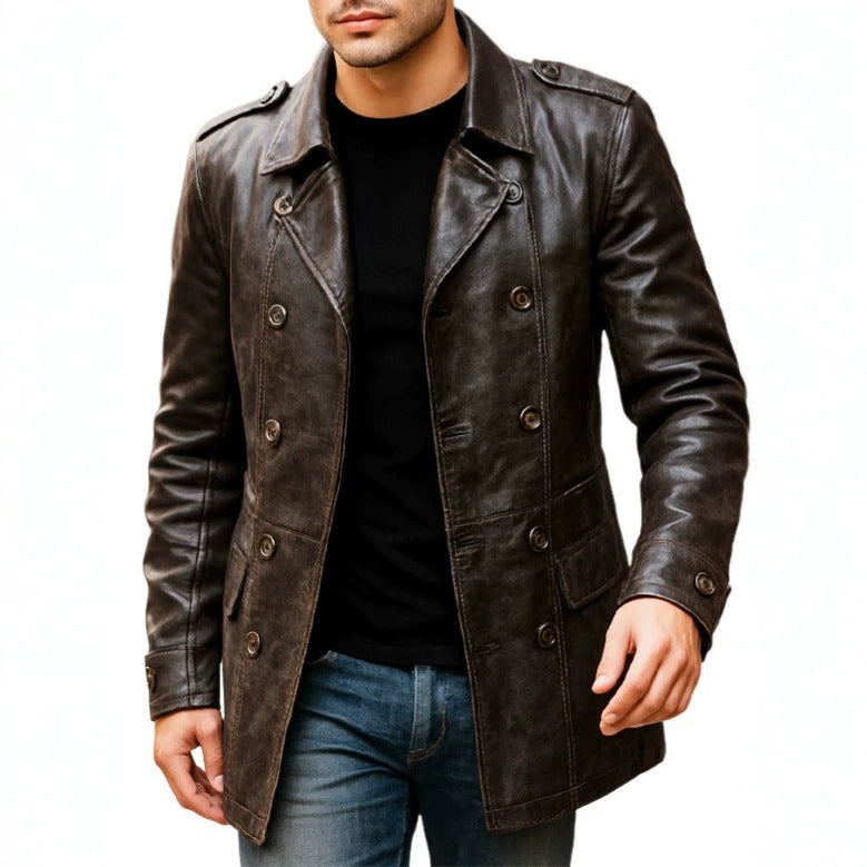 Herren Slim-Fit Kunstlederjacke – Ansicht 3