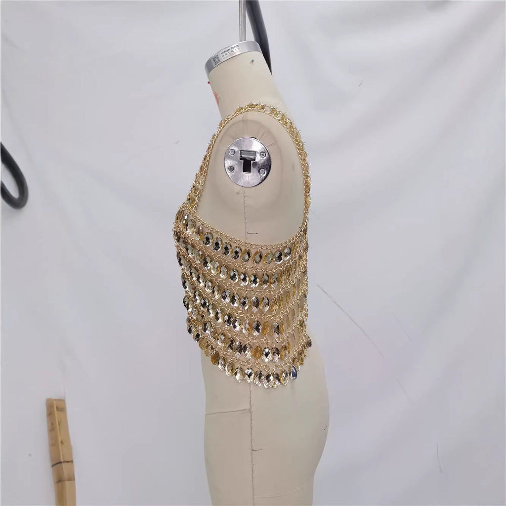 Glitzerndes Bustier-Top mit Edelsteinen