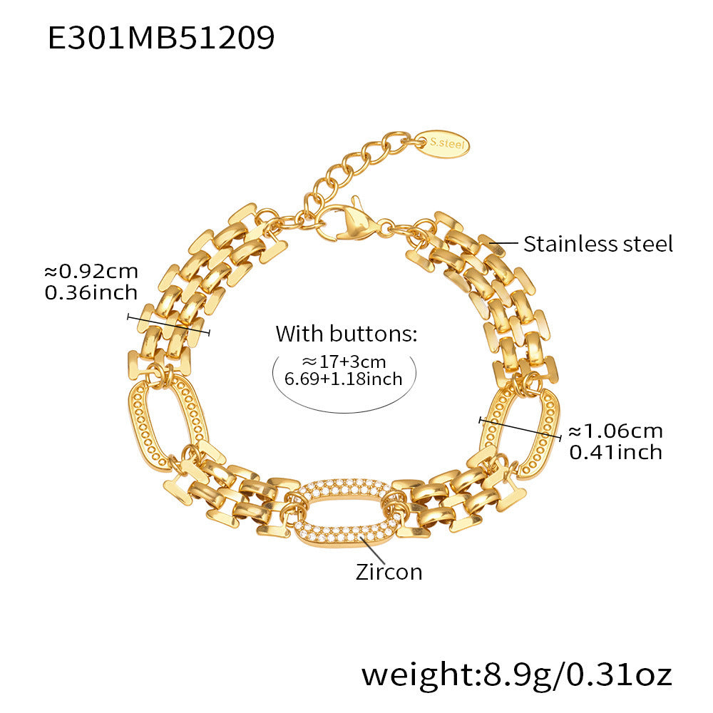 Leichtes Luxus-Edelstahlarmband mit Vollzirkonia für Damen | LuxeStyle