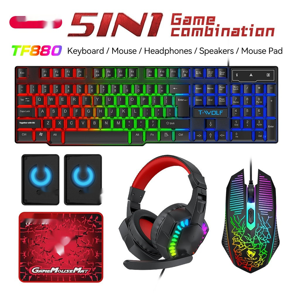 Gaming‑Set mit beleuchteter Tastatur, Maus, Headset und Lautsprechern – Bild 7 | LuxeStyle