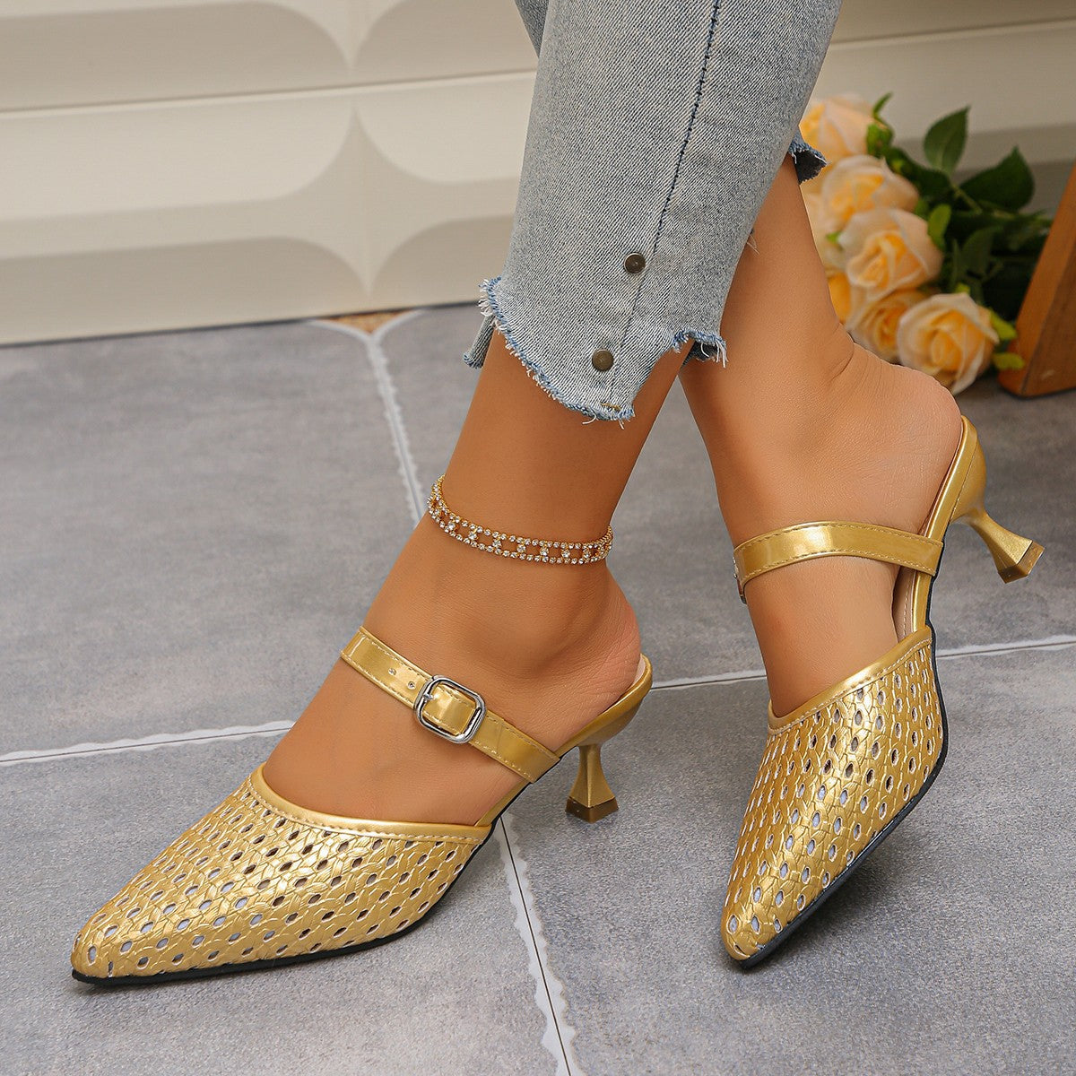 Offene Zeh Sandale mit Stilettoabsatz – Bild 5 | LuxeStyle