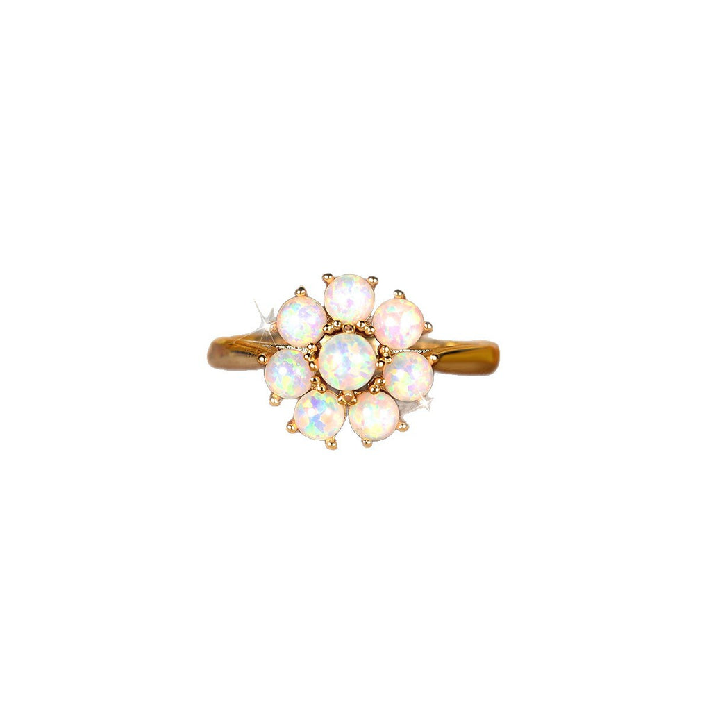 Opalring mit Blüten-Design