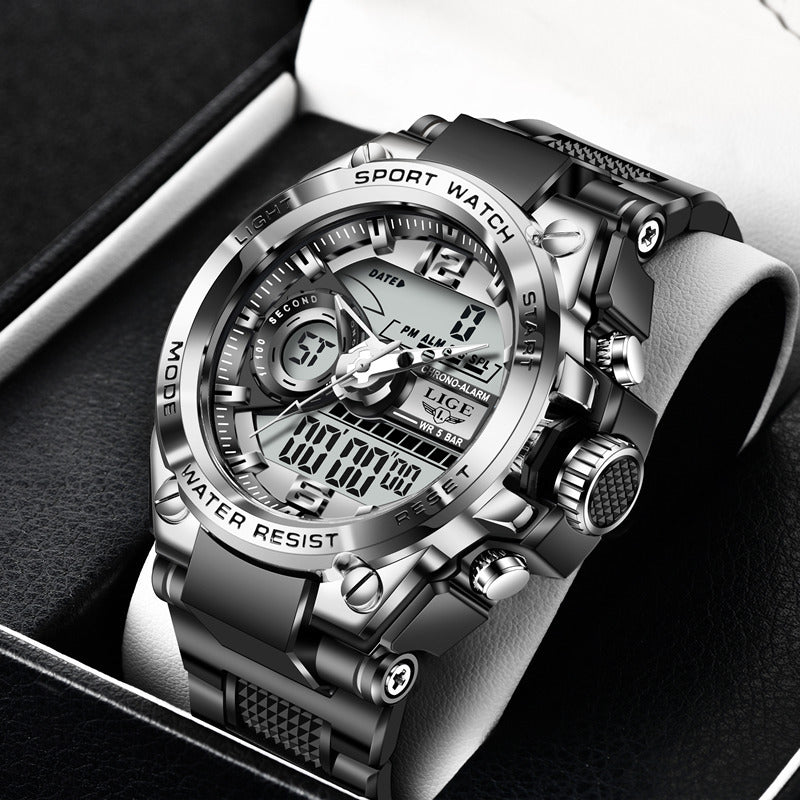 Quarz-Sportuhr mit Dual-Display