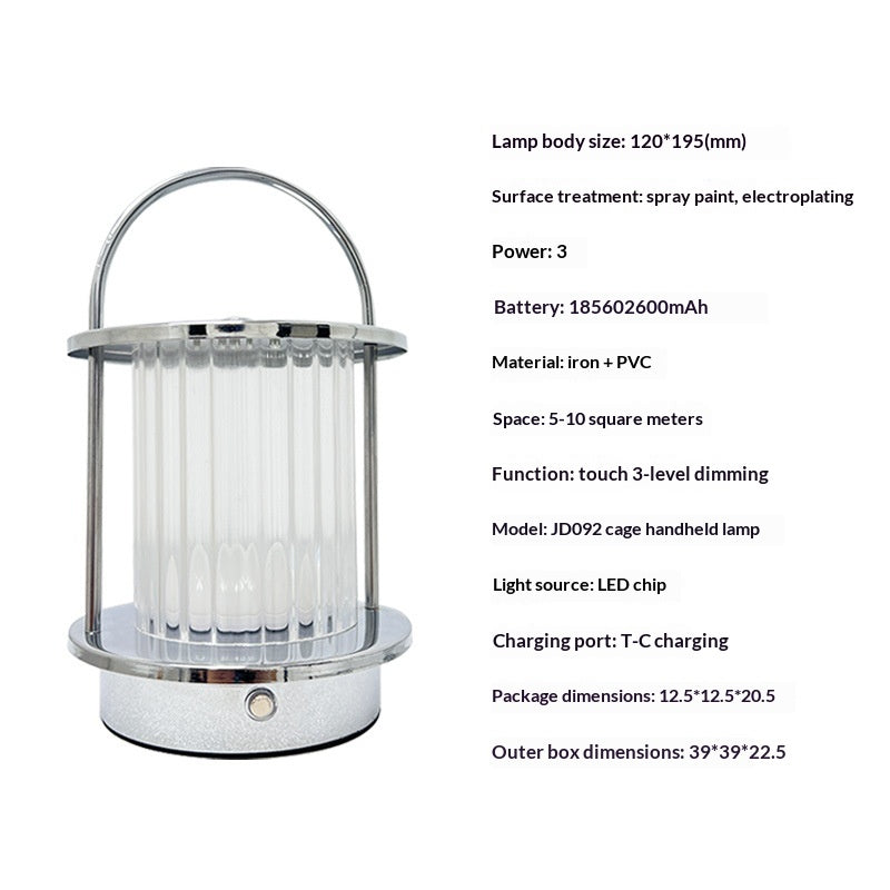 Silberne Aufladbare Schreibtischlampe, Warm Light – Bild 6 | LuxeStyle