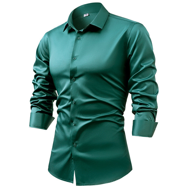 Satinlangarm Shirt Herren – Bild 16 | LuxeStyle