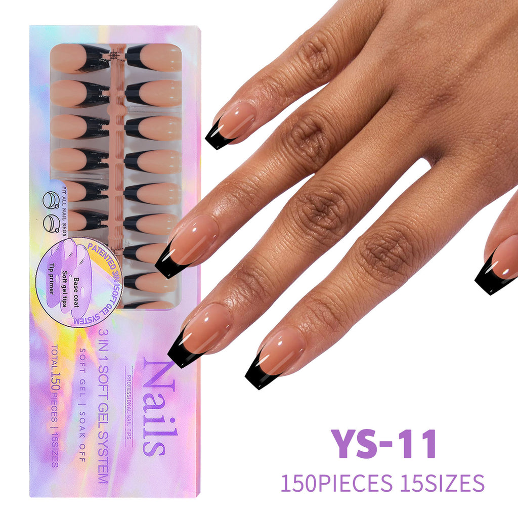 French Black Armour Wearable Nails