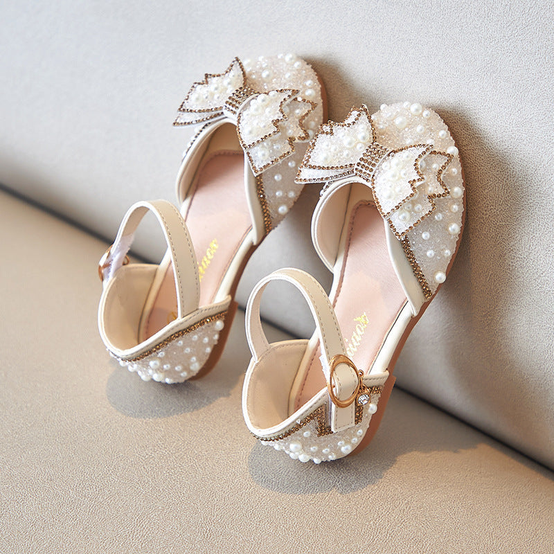 Mädchen Prinzessinnen-Pumps mit Perlen und Schleife – Bild 5 | LuxeStyle