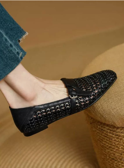 Elegante Leder-Mules mit Schnalle