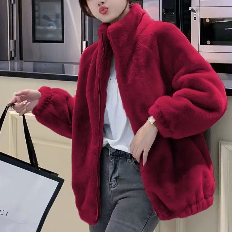 Doppelseitiger Fleece-Rollkragenmantel