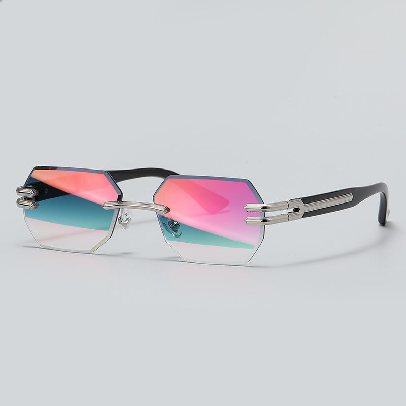 Randlose Unisex Sonnenbrille mit UV-Schutz