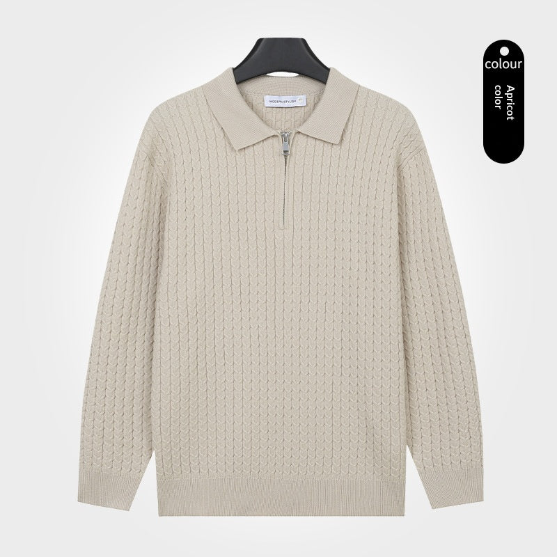 Langarmpullover mit Kragen und Halbzip – Bild 5 | LuxeStyle