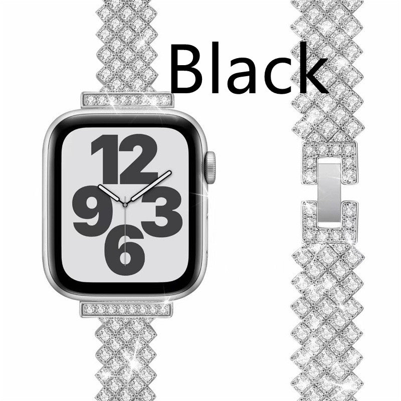 Metall-Uhrenarmband mit Strasssteinen – Bild 4 | LuxeStyle