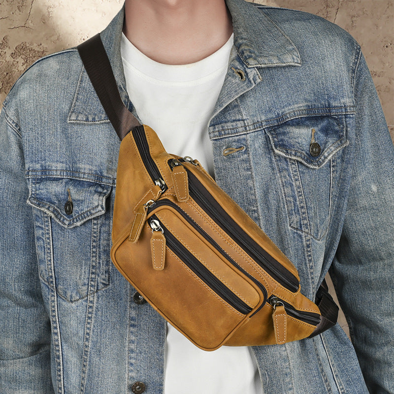 Herren-Bauchtasche aus Vollnarbenleder – Bild 3 | LuxeStyle