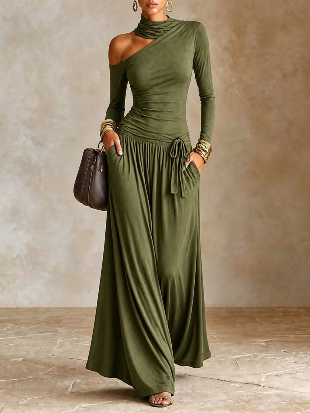 Asymmetrisches Off-Shoulder Kleid | LuxeStyle