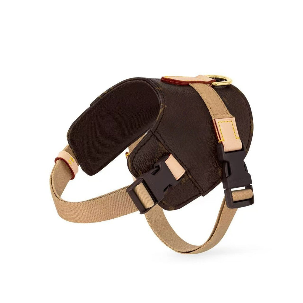 Leder-Halsband für Hunde, Kaffee-Blumenmuster