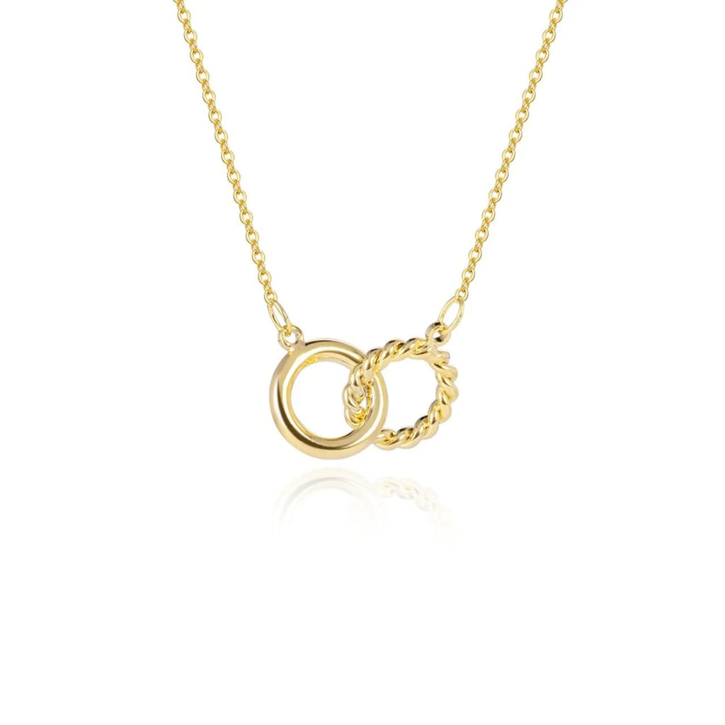 Doppelring-Halskette aus 925er Sterlingsilber – Bild 2 | LuxeStyle
