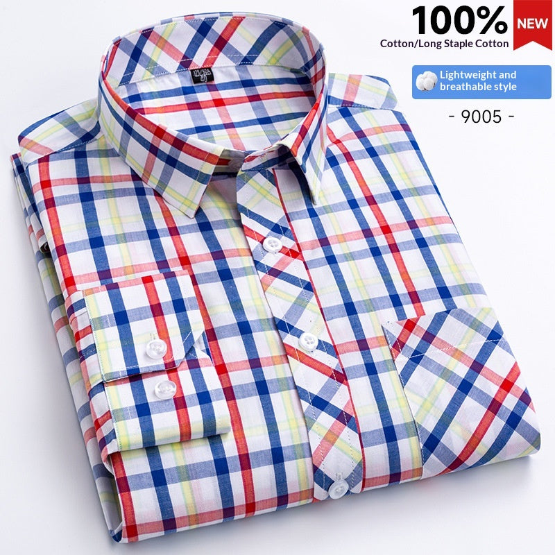 Herren Langarmhemd Kariert – Slim Fit